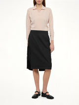 Midi Skirt in Carbon Melange/Black