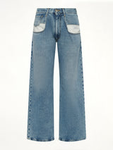 Straight Jeans with Contrasted Pockets