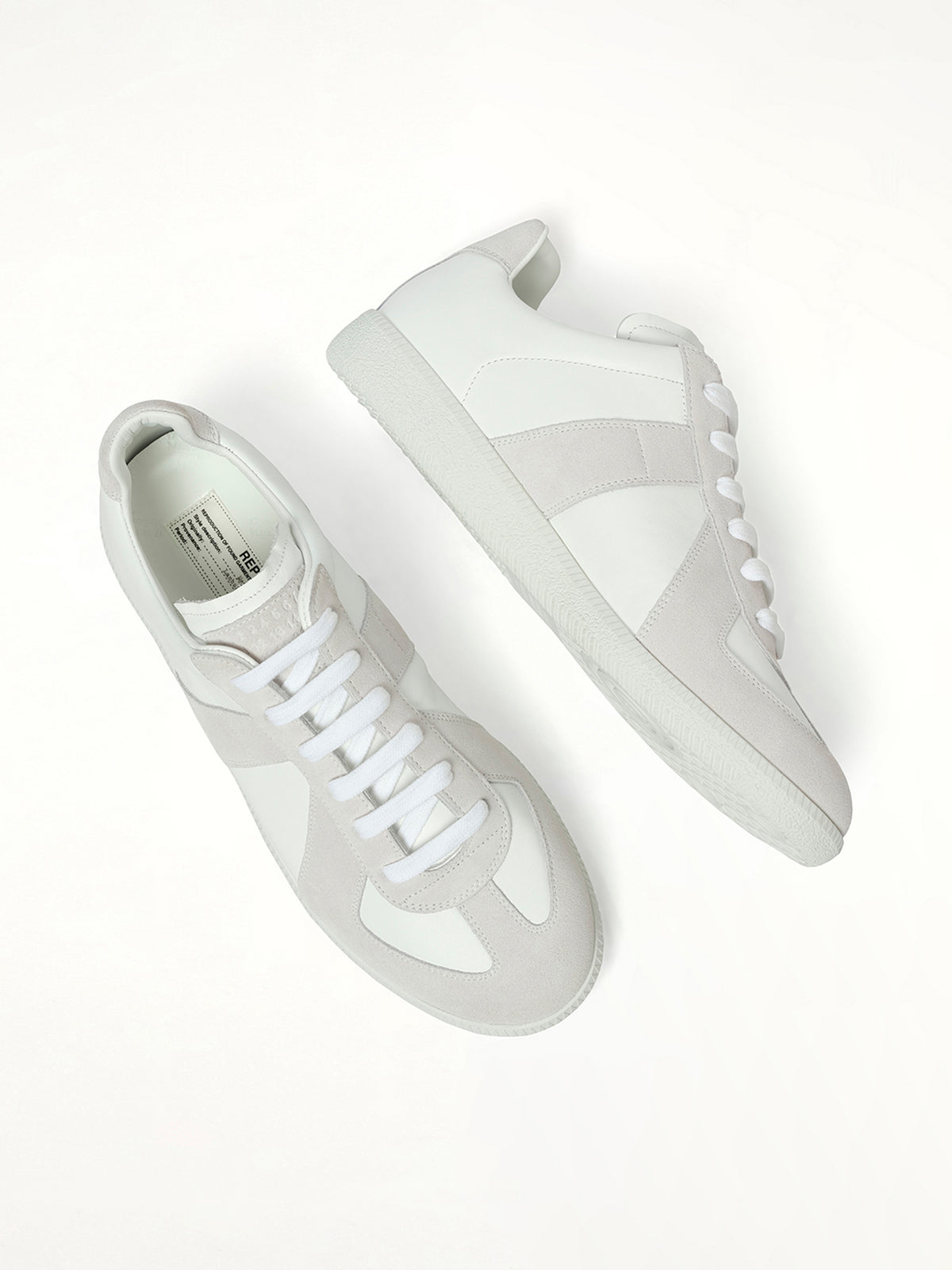 Replica Leather Sneaker in White Top View | MAISON MARGIELA