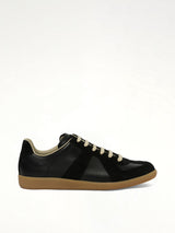 Replica Leather Sneakers in Black Side View | MAISON MARGIELA