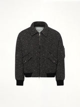 Tweed Bomber Jacket in Black