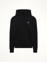 Floral Embroidered Hoodie in Black