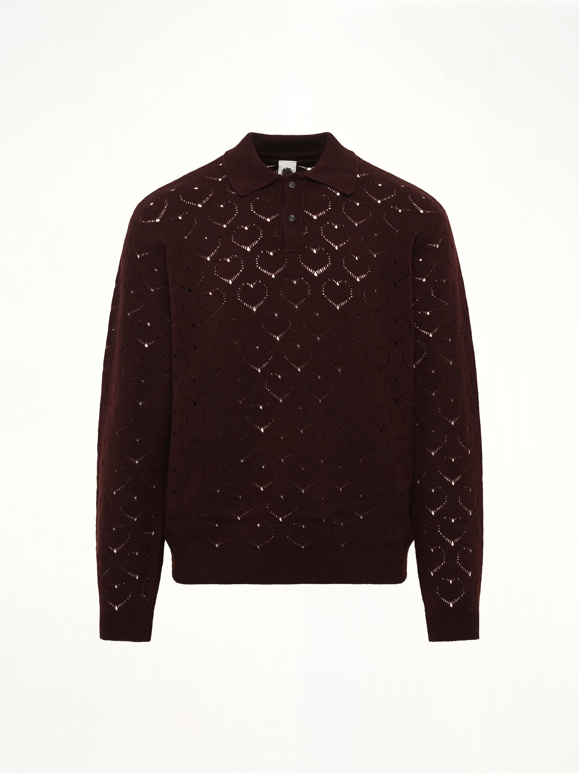 Eyelet Polo in Dark Tobacco