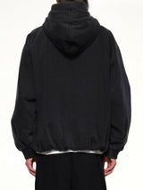 Dyed Denim Hoodie in Black