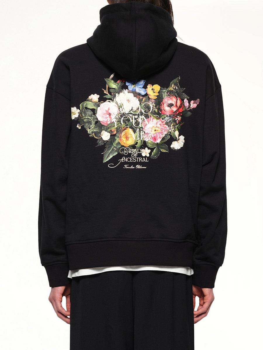 Flower Petal Hoodie in Black