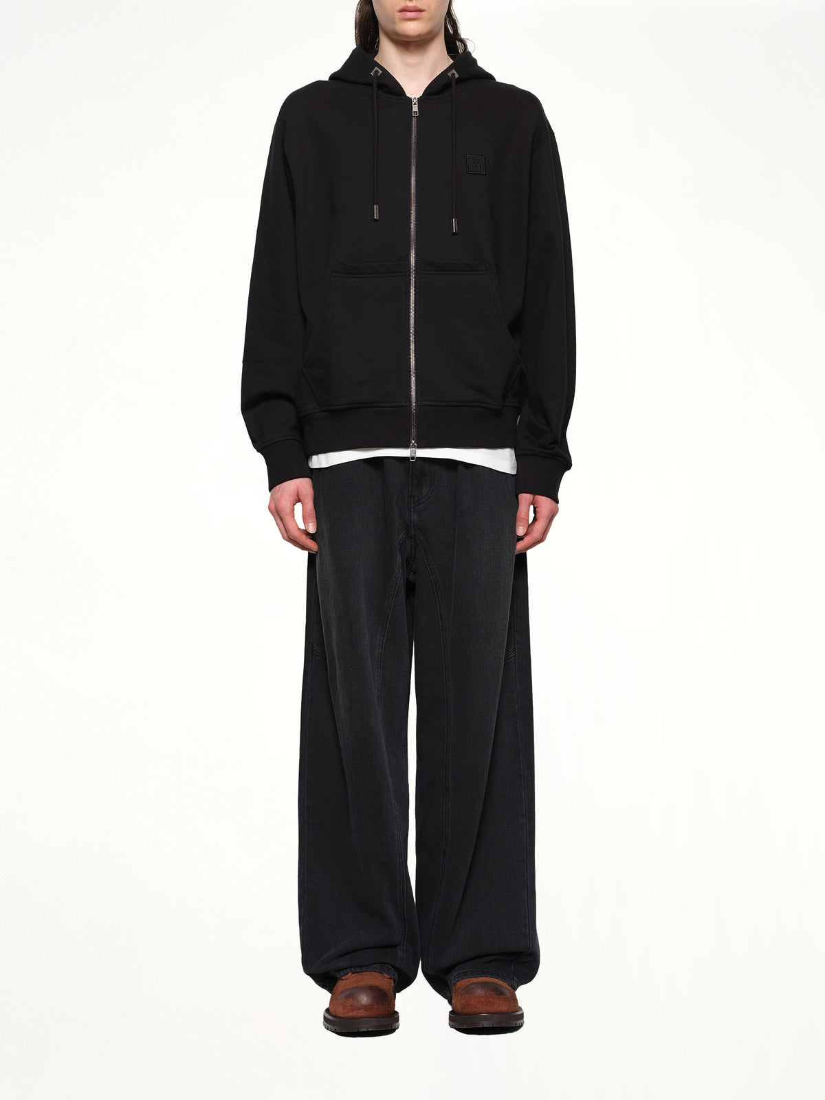 Zip Hoodie in Black