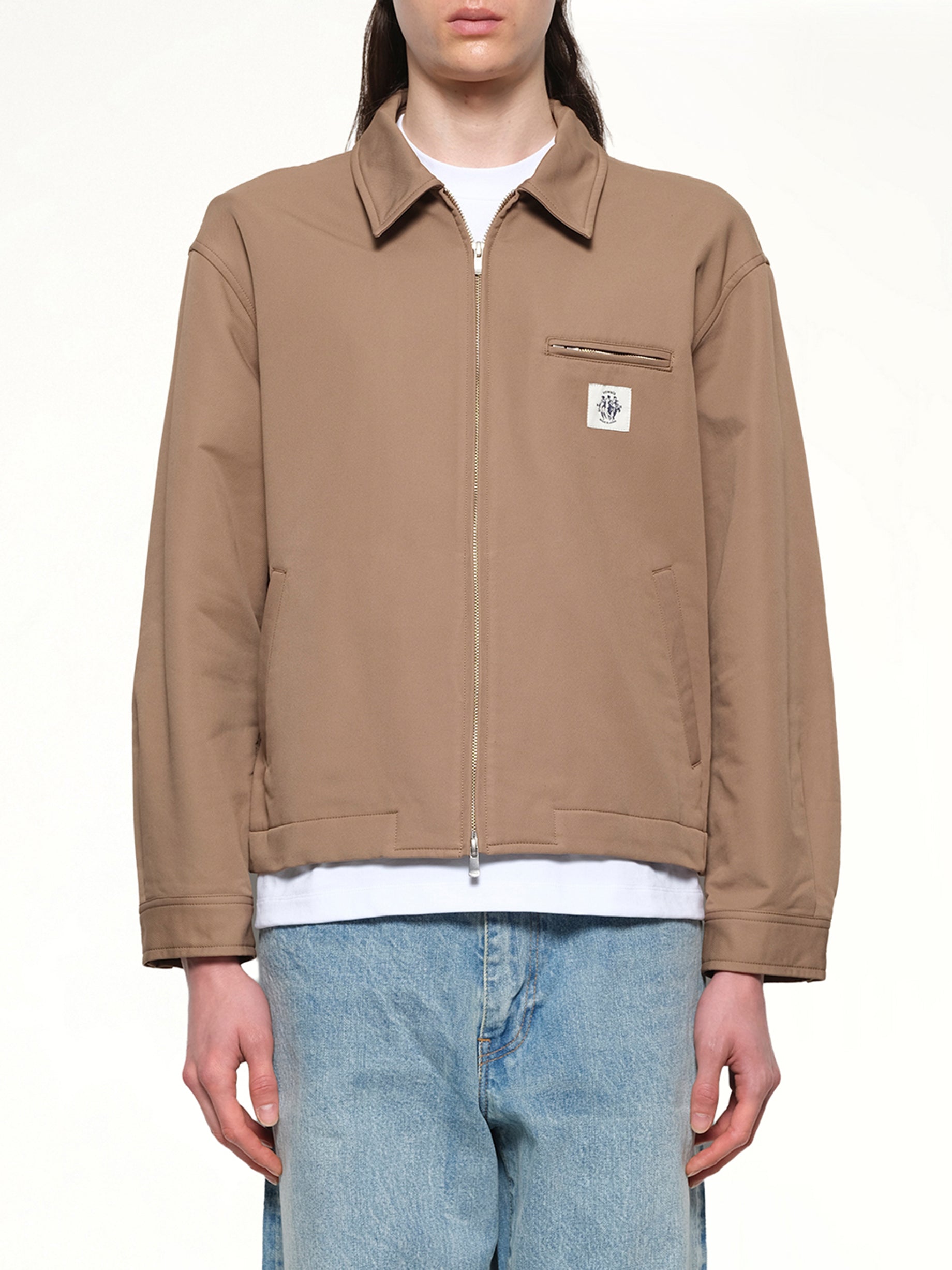 Zip Up Jacket in Khaki