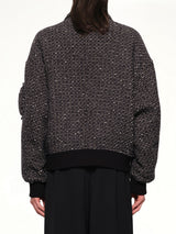 Tweed Bomber Jacket in Black