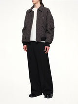 Tweed Bomber Jacket in Black