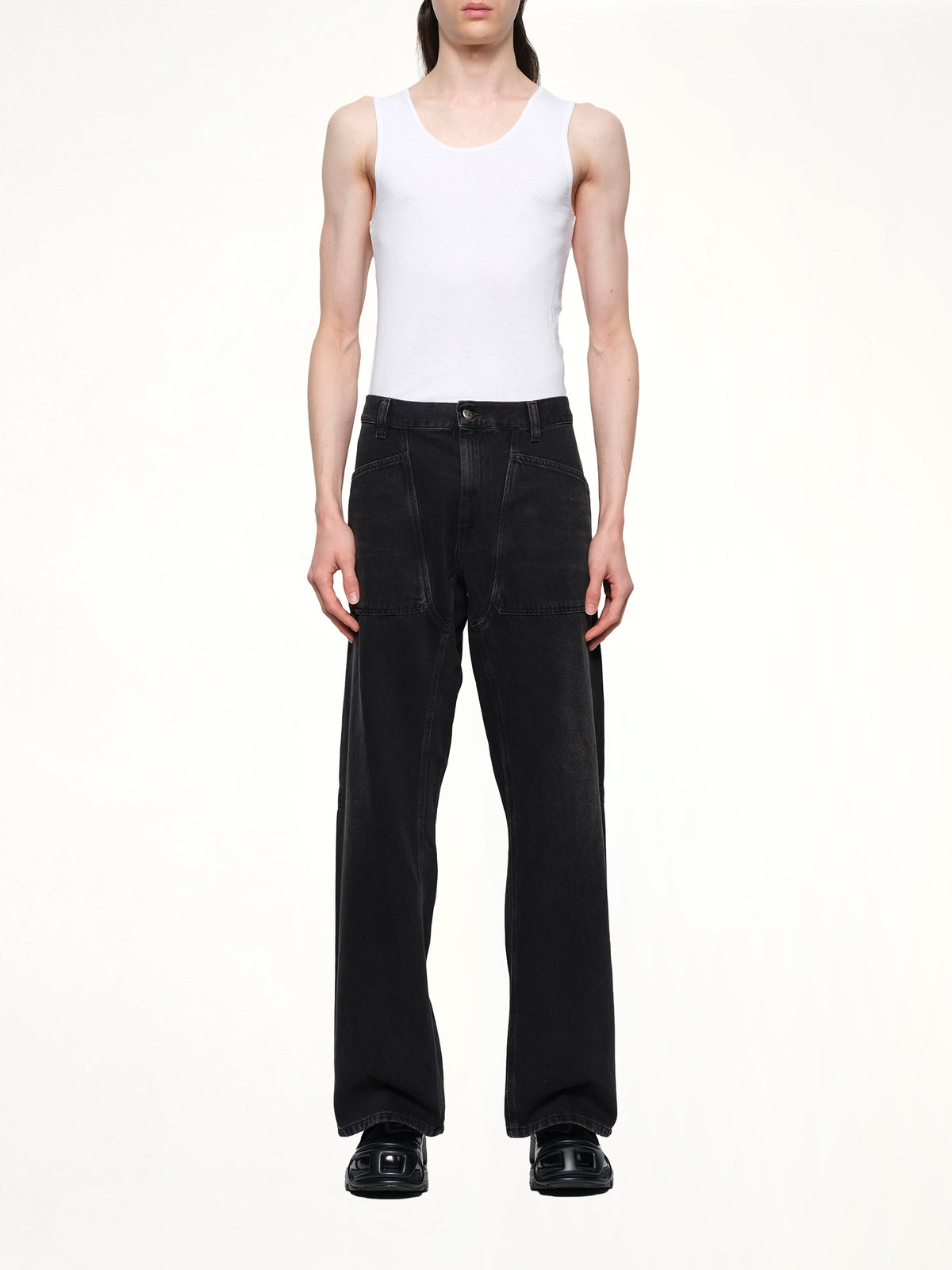 D-ZETA Relaxed Jeans in Black/Dark Grey