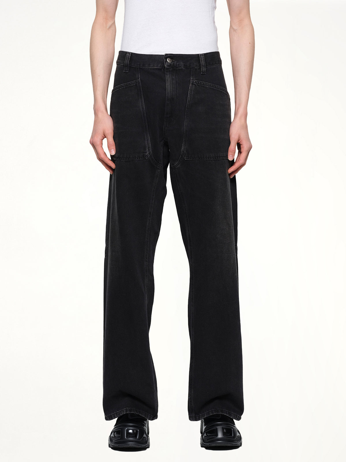 D-ZETA Relaxed Jeans in Black/Dark Grey
