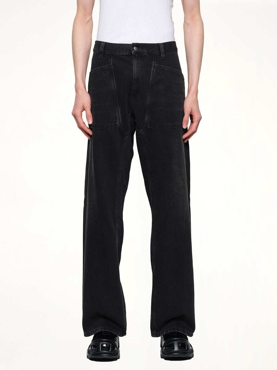 D-ZETA Relaxed Jeans in Black/Dark Grey