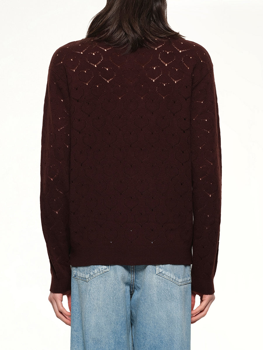 Eyelet Polo in Dark Tobacco