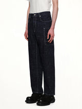 Kenzo Weave Cargo Monkey Fit Jeans in Rinse Blue Denim
