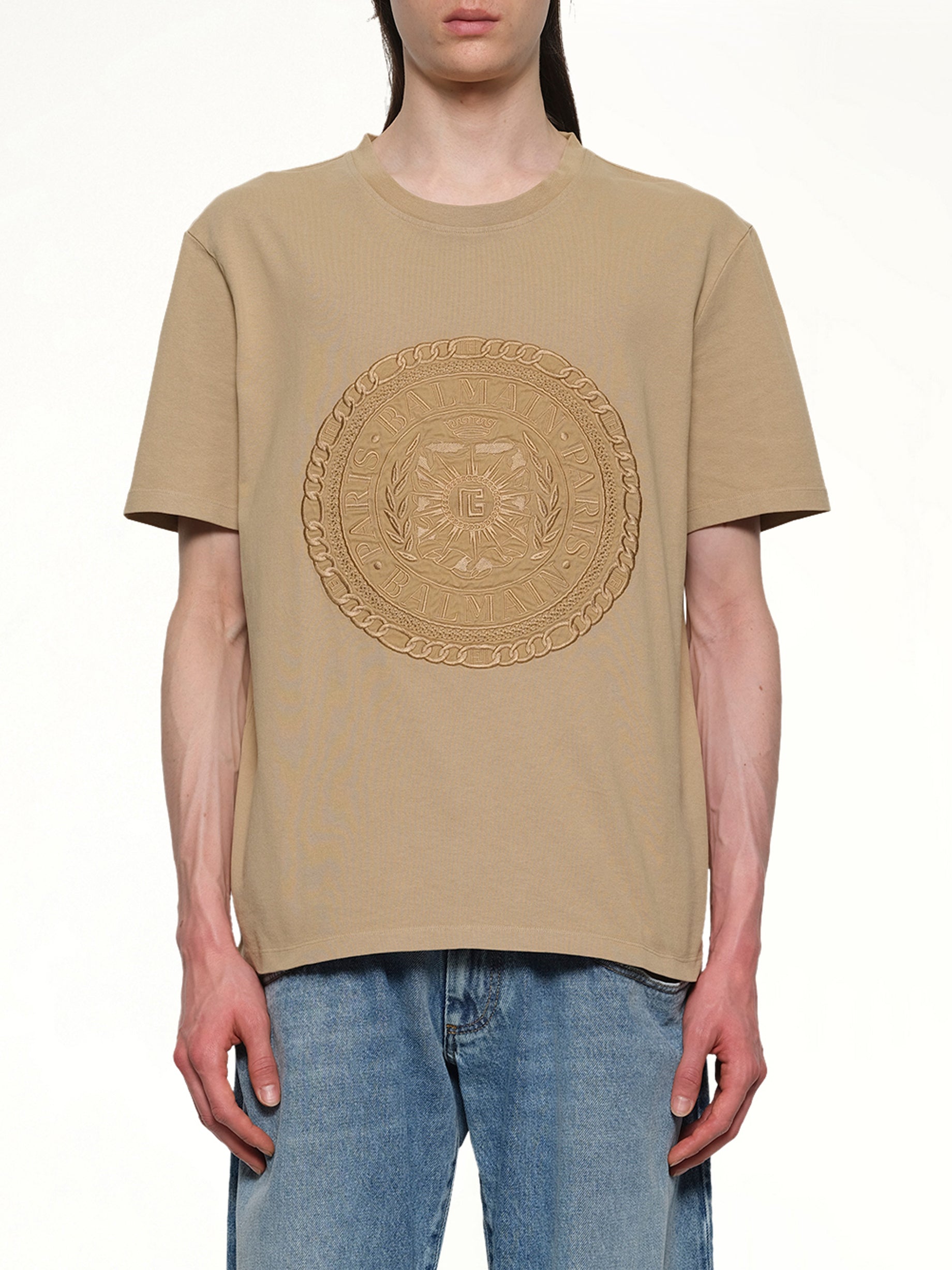 Balmain Medal T-Shirt in Camel