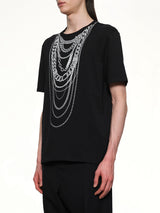 Chain Trompe L'Oeil T-Shirt in Black/White