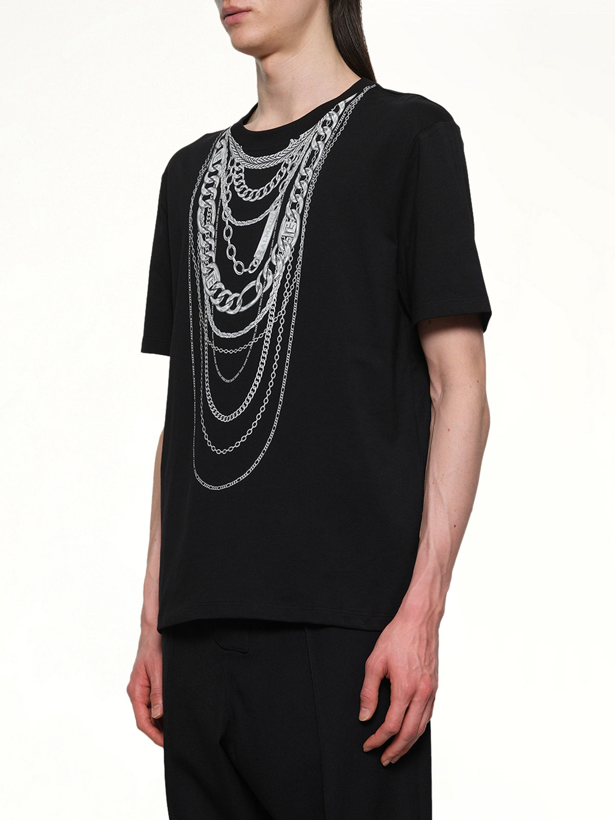 Chain Trompe L'Oeil T-Shirt in Black/White