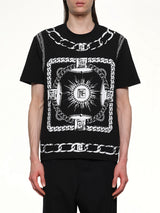 Foulard Print T-Shirt in Black/White