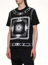 Foulard Print T-Shirt in Black/White