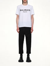 Logo Printed Straight Fit T-shirt in White/Black