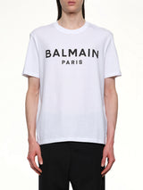 Logo Printed Straight Fit T-shirt in White/Black