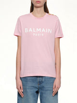 3 BTN Balmain Printed T-Shirt in Rose/White