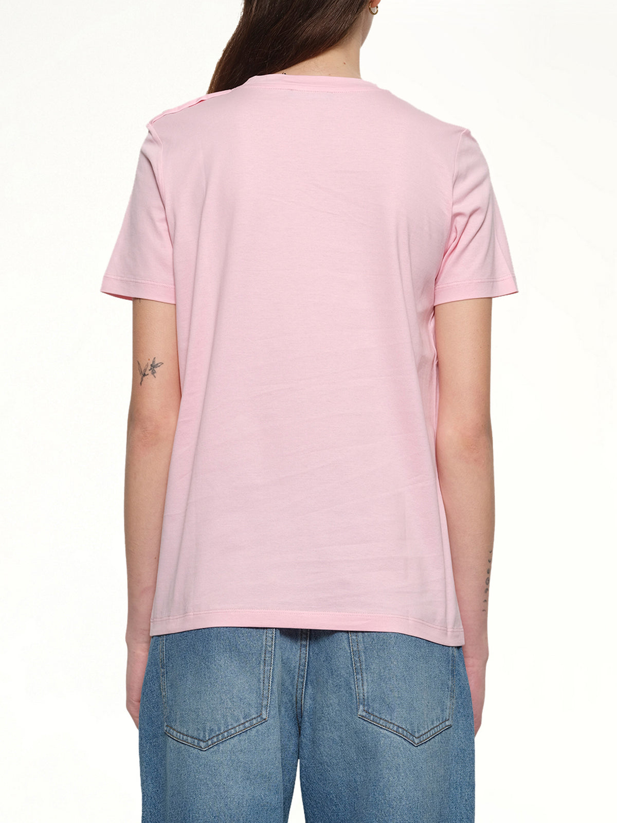 3 BTN Balmain Printed T-Shirt in Rose/White