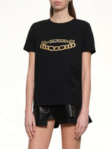 Balmain Chains Printed T-Shirt in Black/Gold