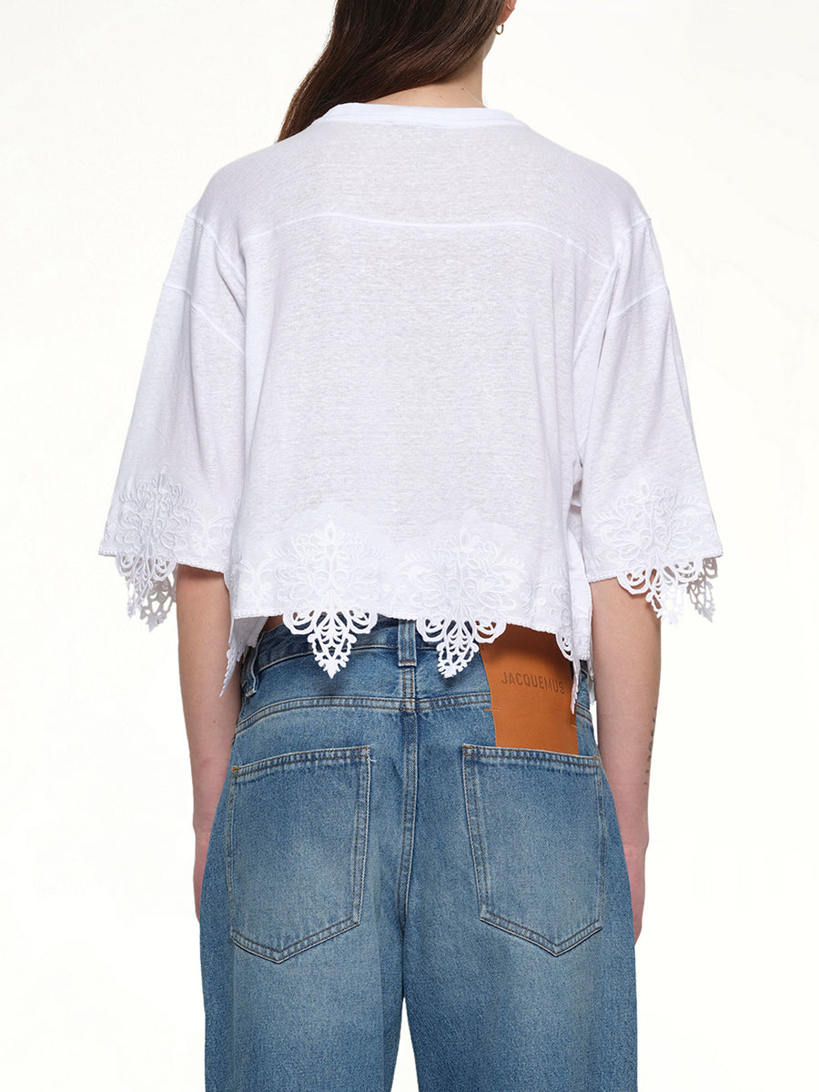 Balmain Emblem Baseball T-Shirt in White