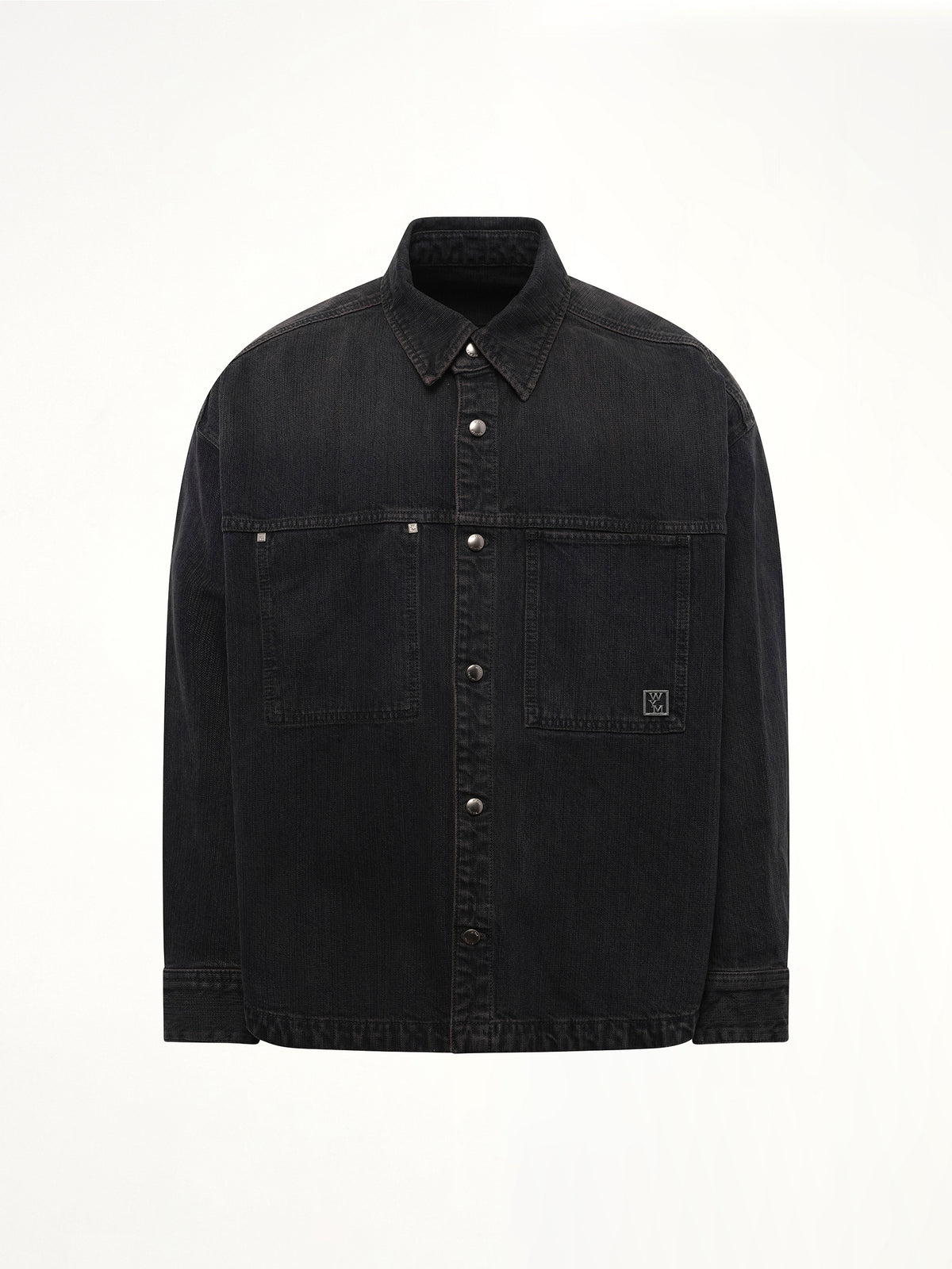 Double Pocket Denim Shirt in Black
