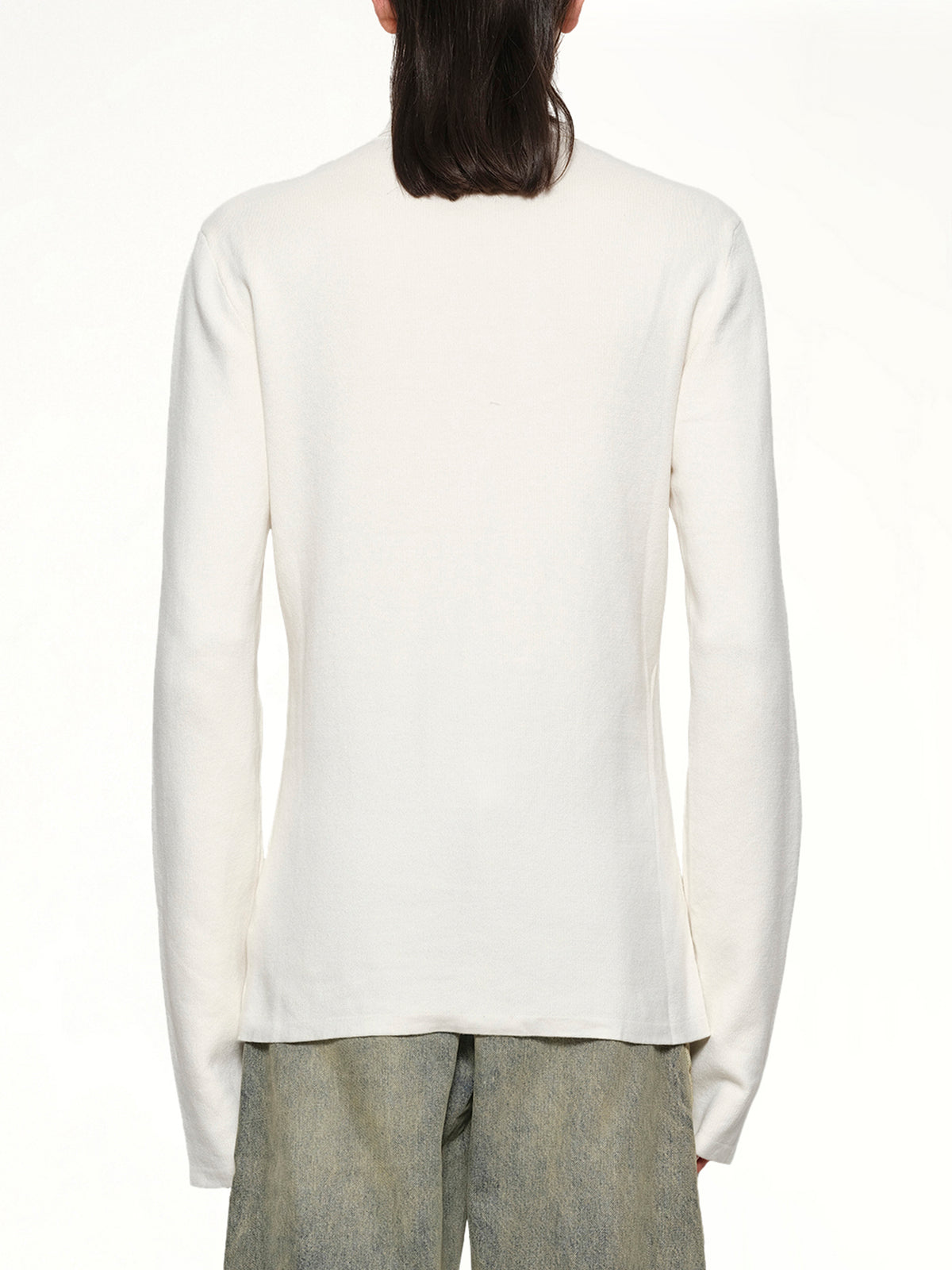 Zip Up Turtle Neck in Ivory