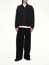 Double Pocket Denim Shirt in Black