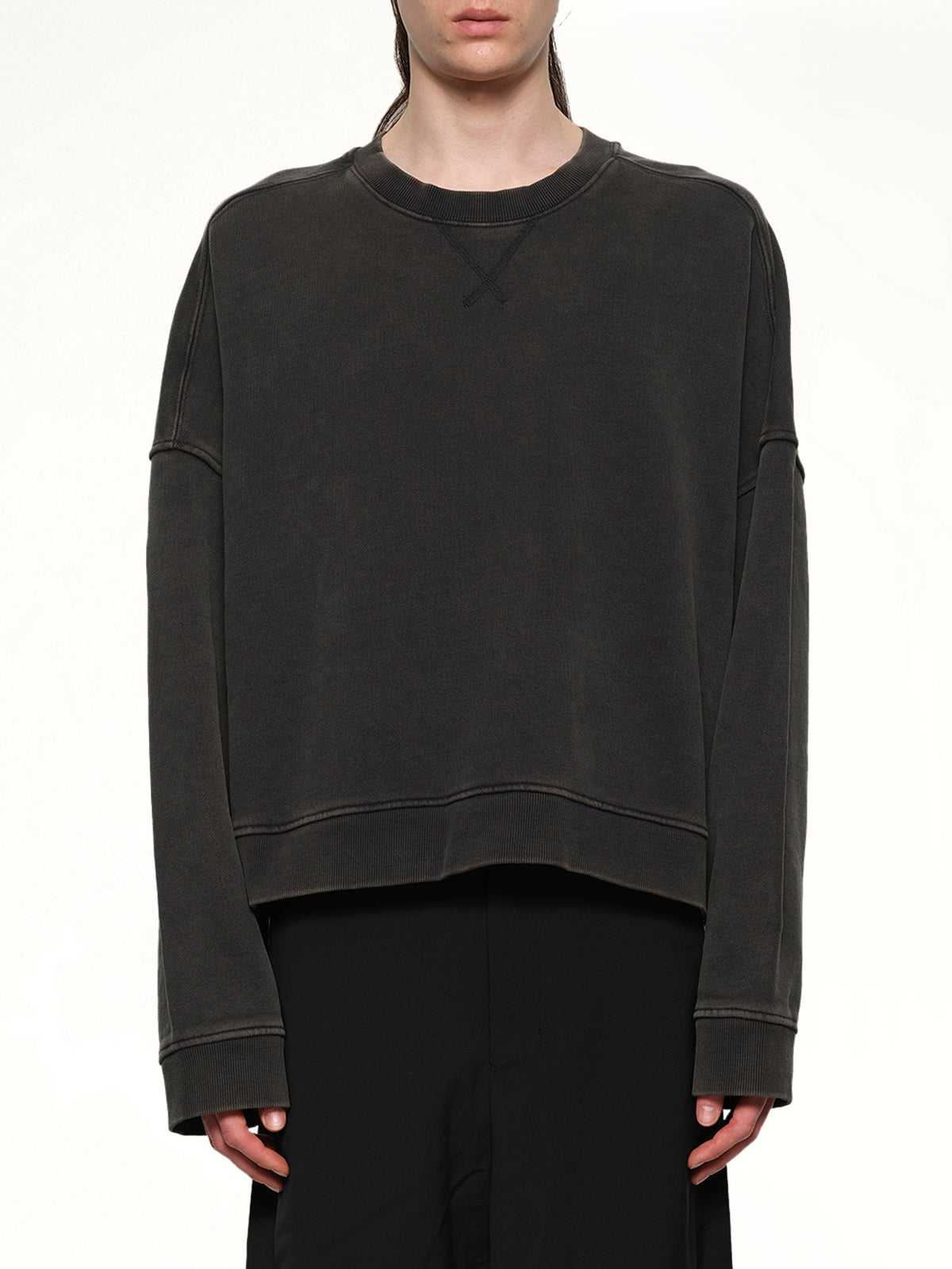 Box Crewneck in Washed Black