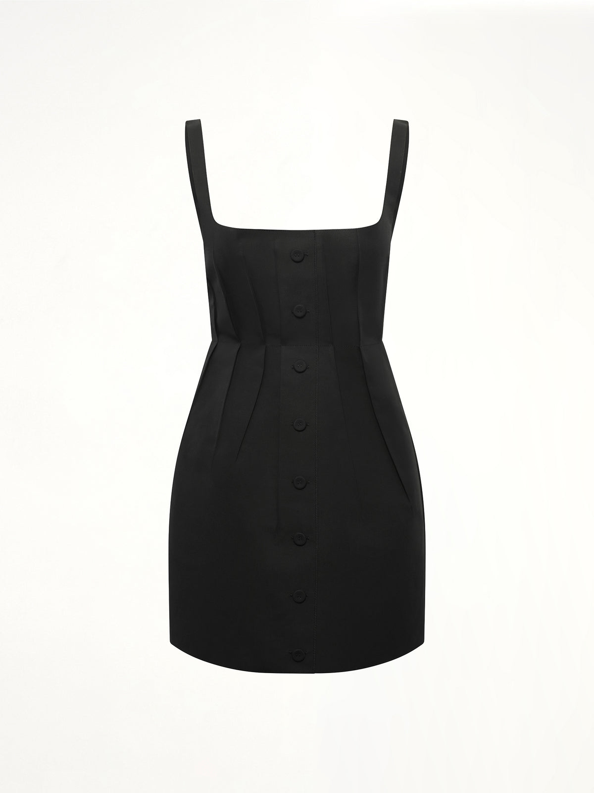 Bonded Cotton Poplin Dress in Black
