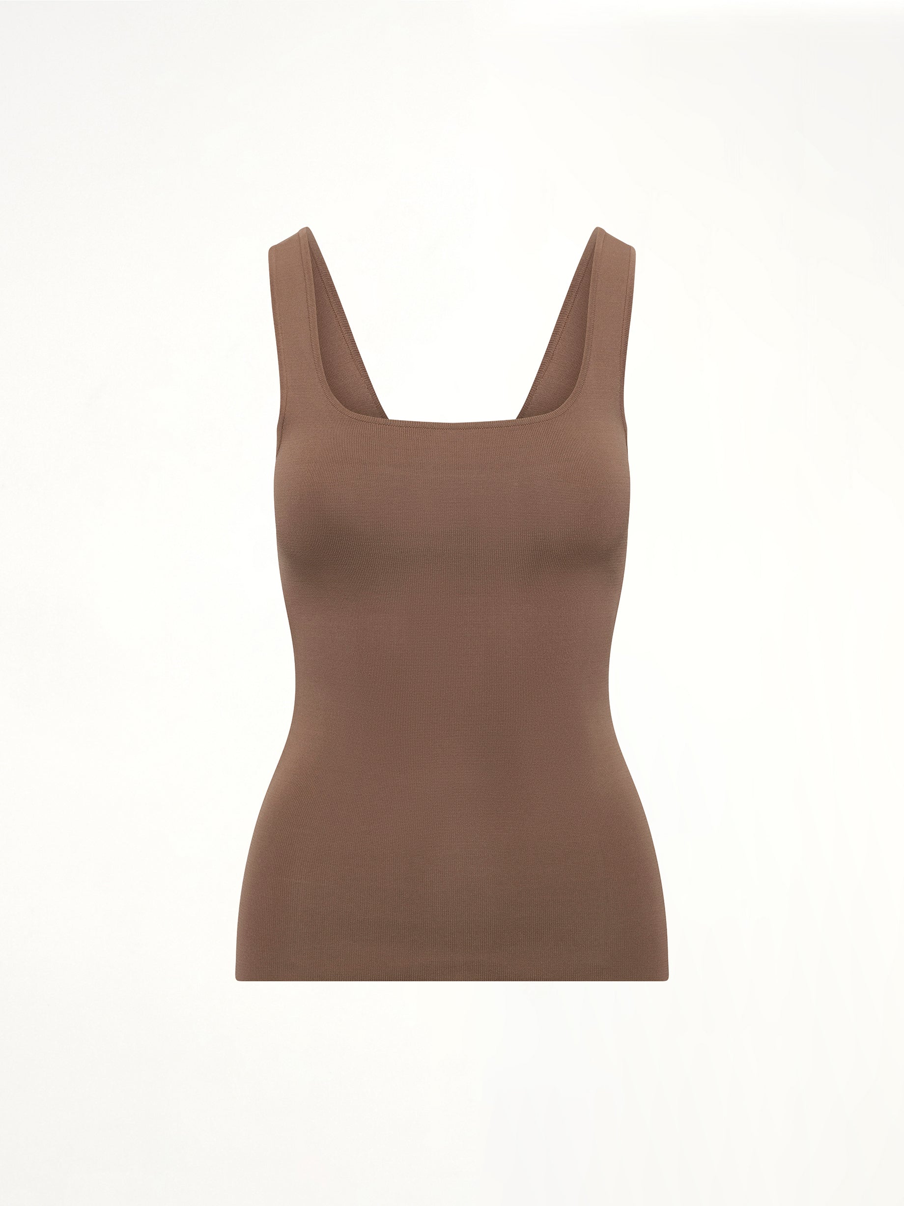 Squared Neck Top in Tan