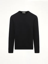 Leather Patch Long Sleeve T-Shirt in Black