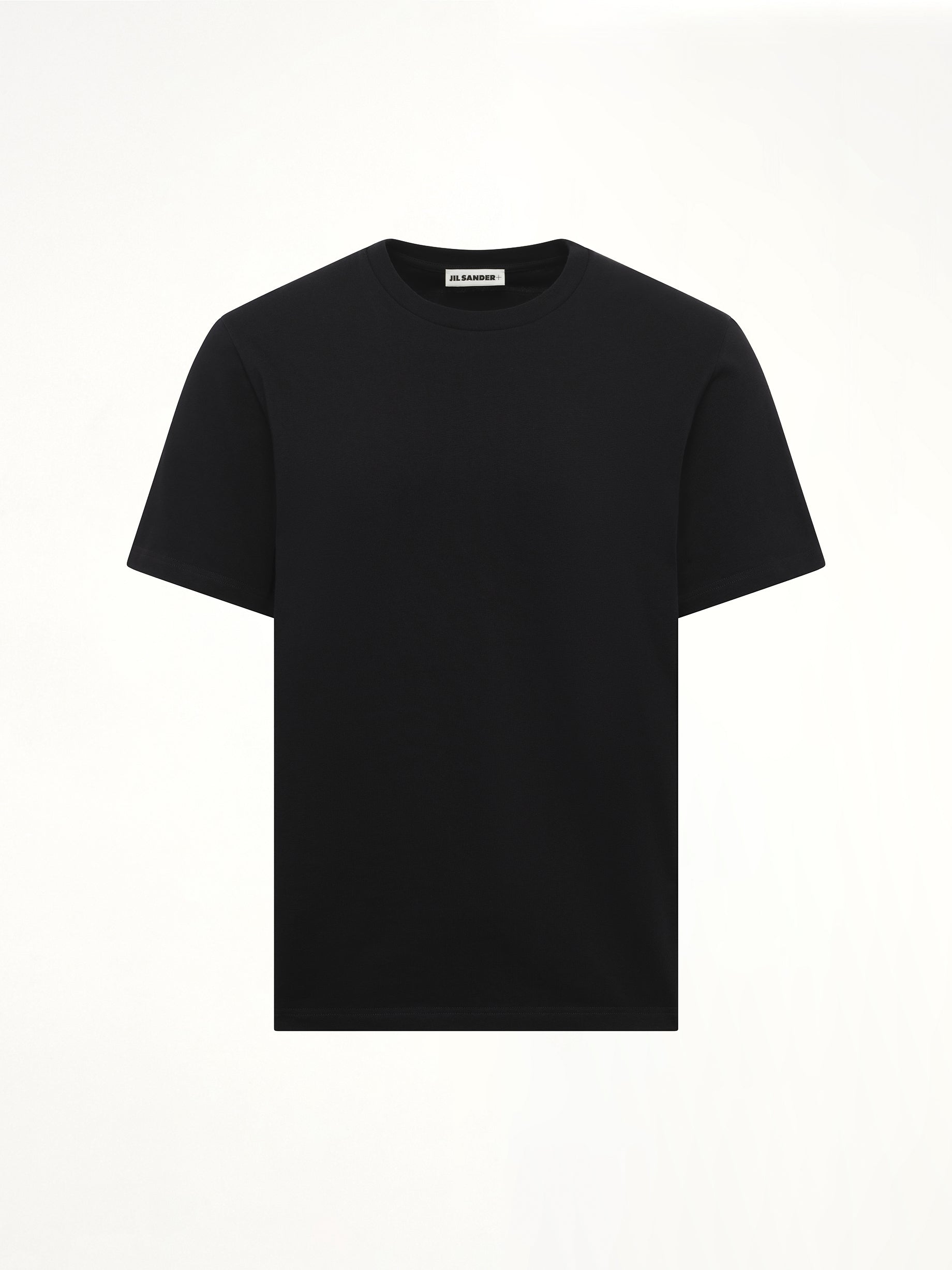 Leather Patch T-Shirt in Black