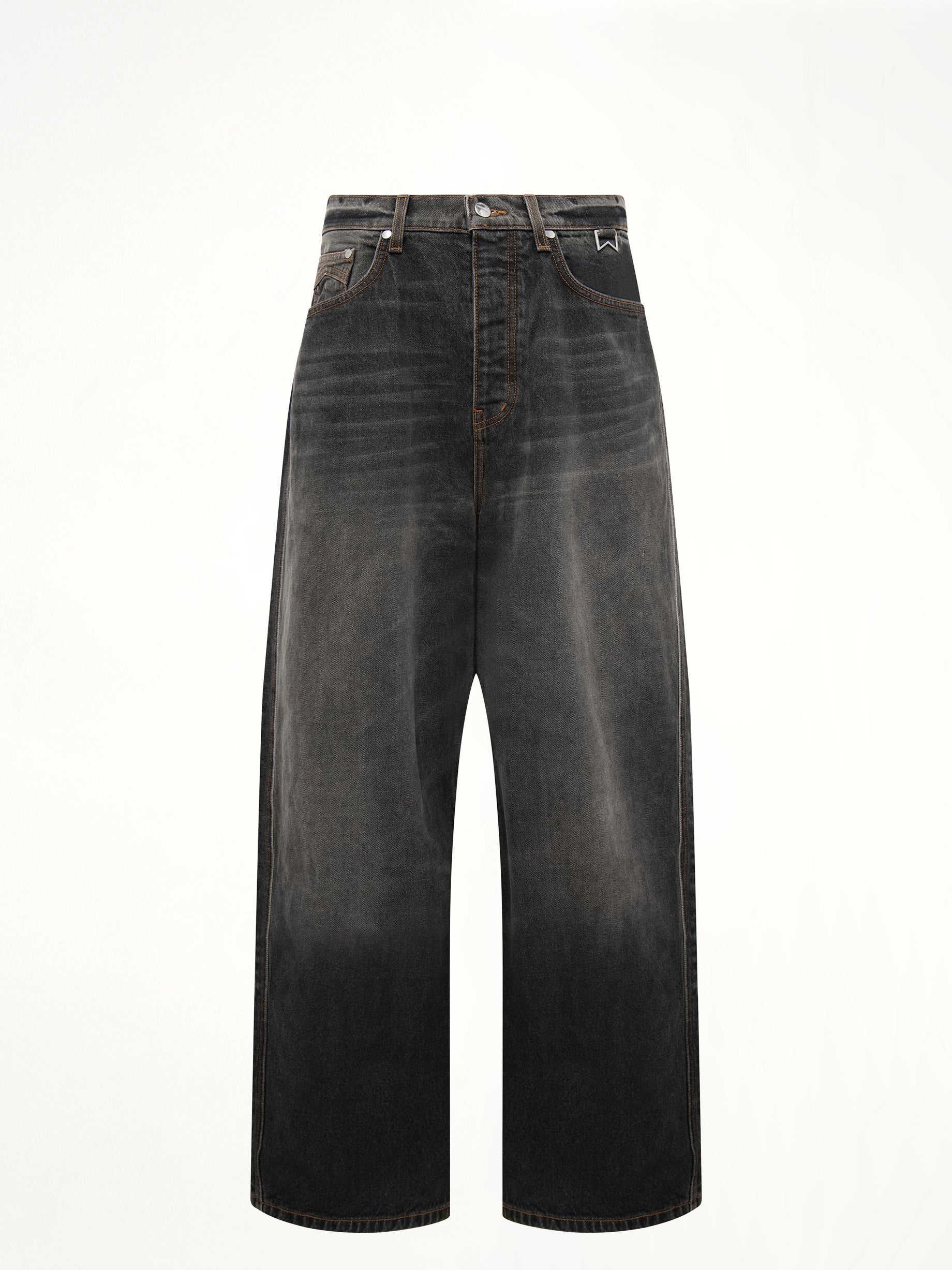 Wide Leg Traxedo Denim in Agoura Black