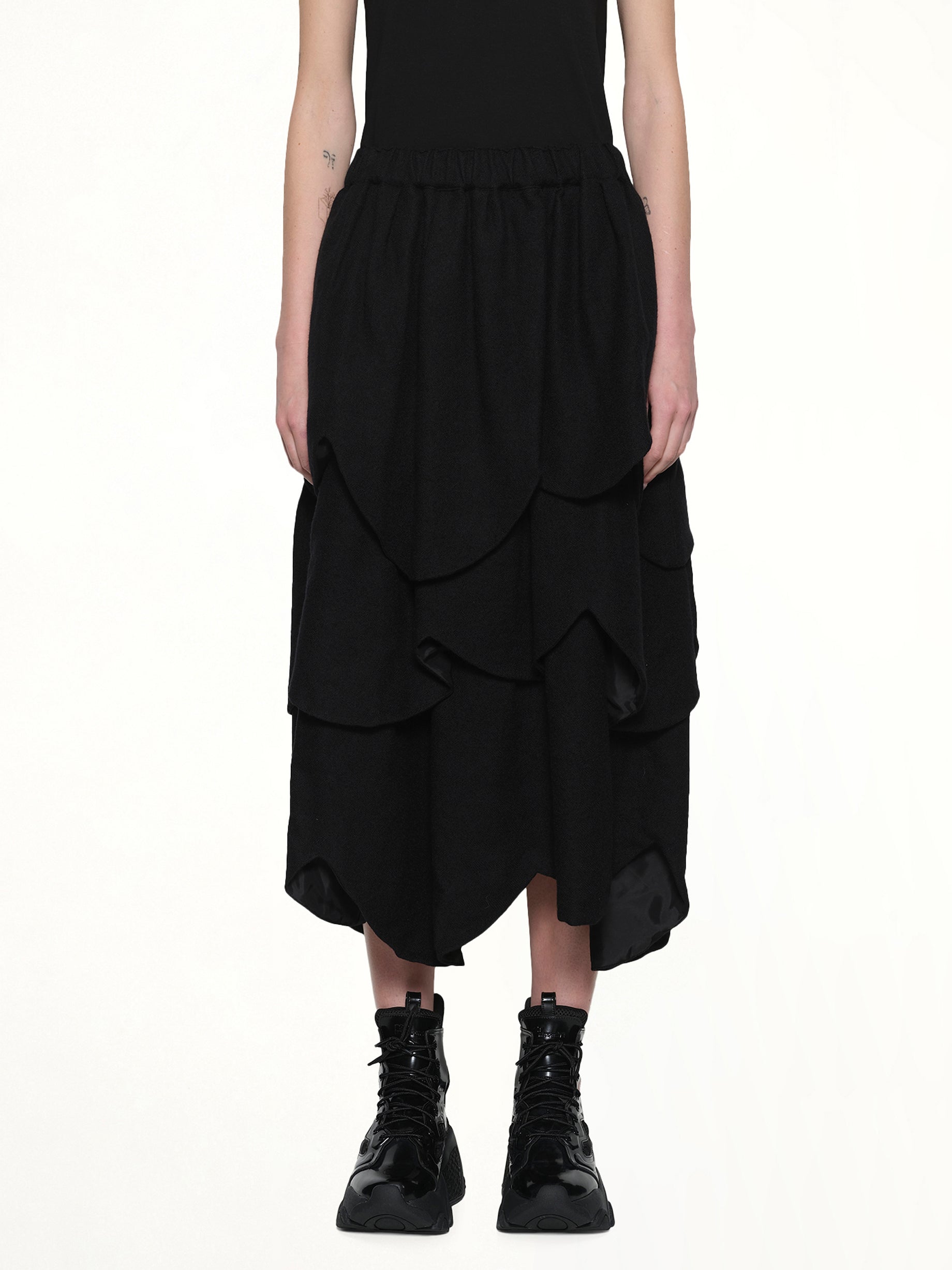 Gathered Skirt in Black