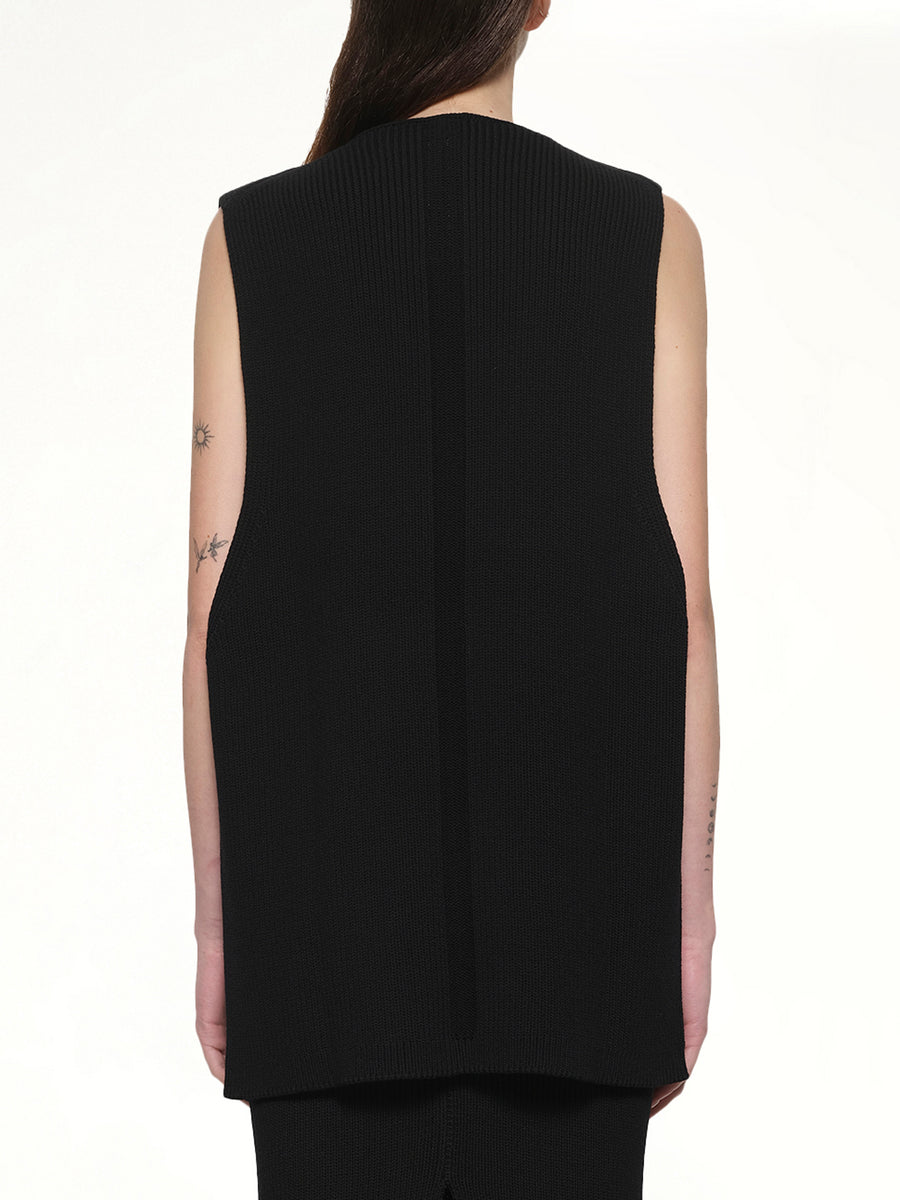 V Neck Top in Black