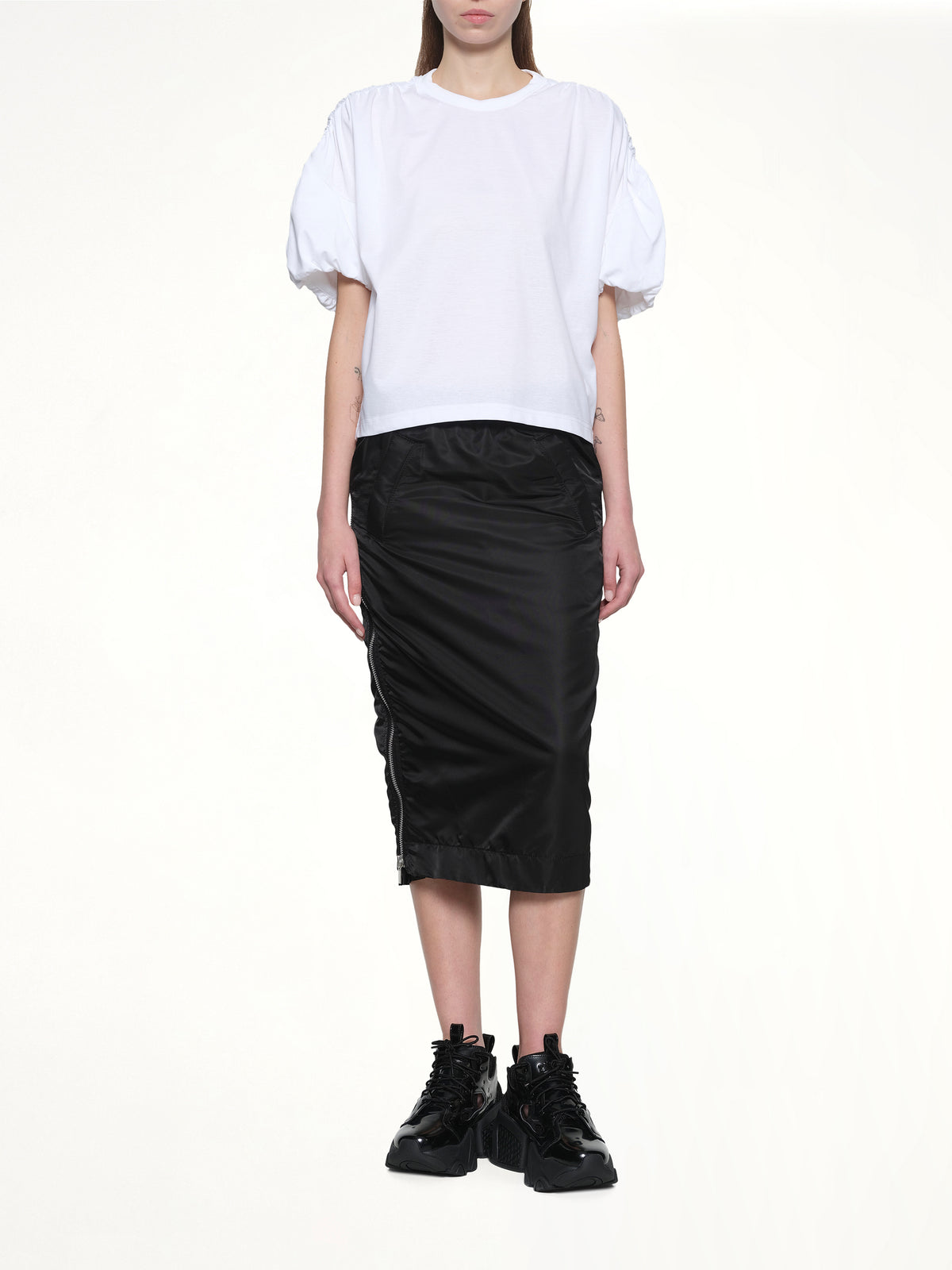 Cotton Ponte T-Shirt in White