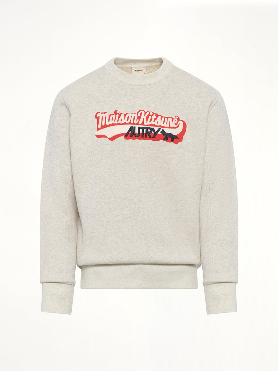Autry x Maison Kitsune Sweatshirt in Grey Melange