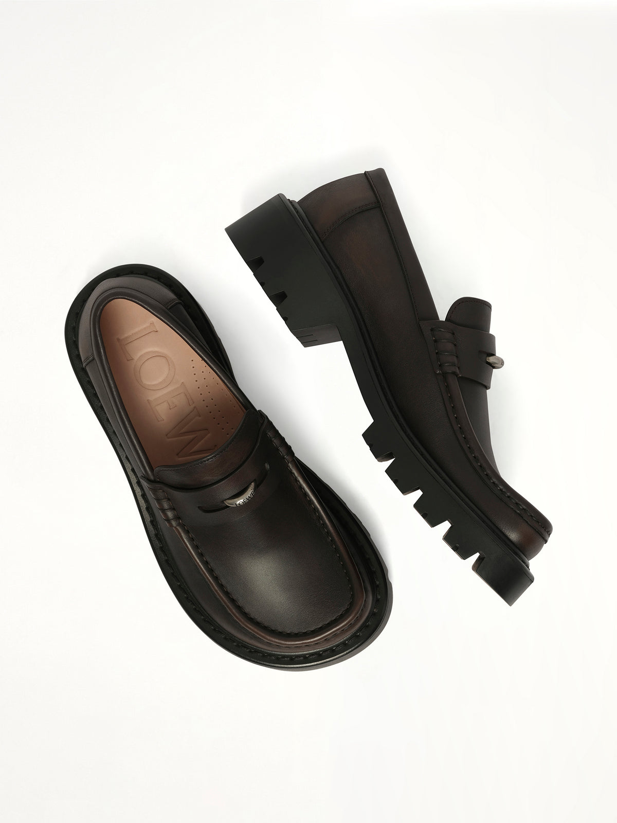 Sierra Loafer Donut in Dark Brown Top View | LOEWE