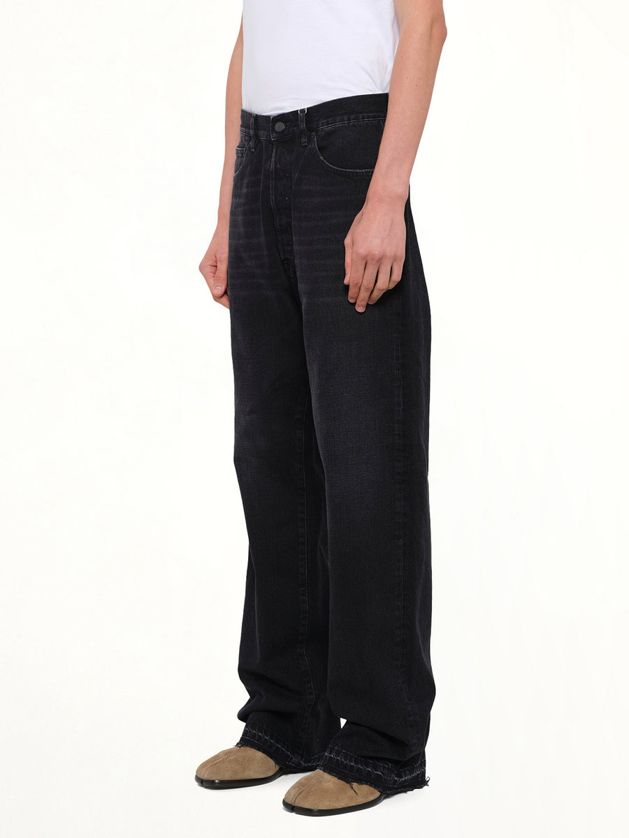 14 Oz Selvedge Denim Pants in Washed Black