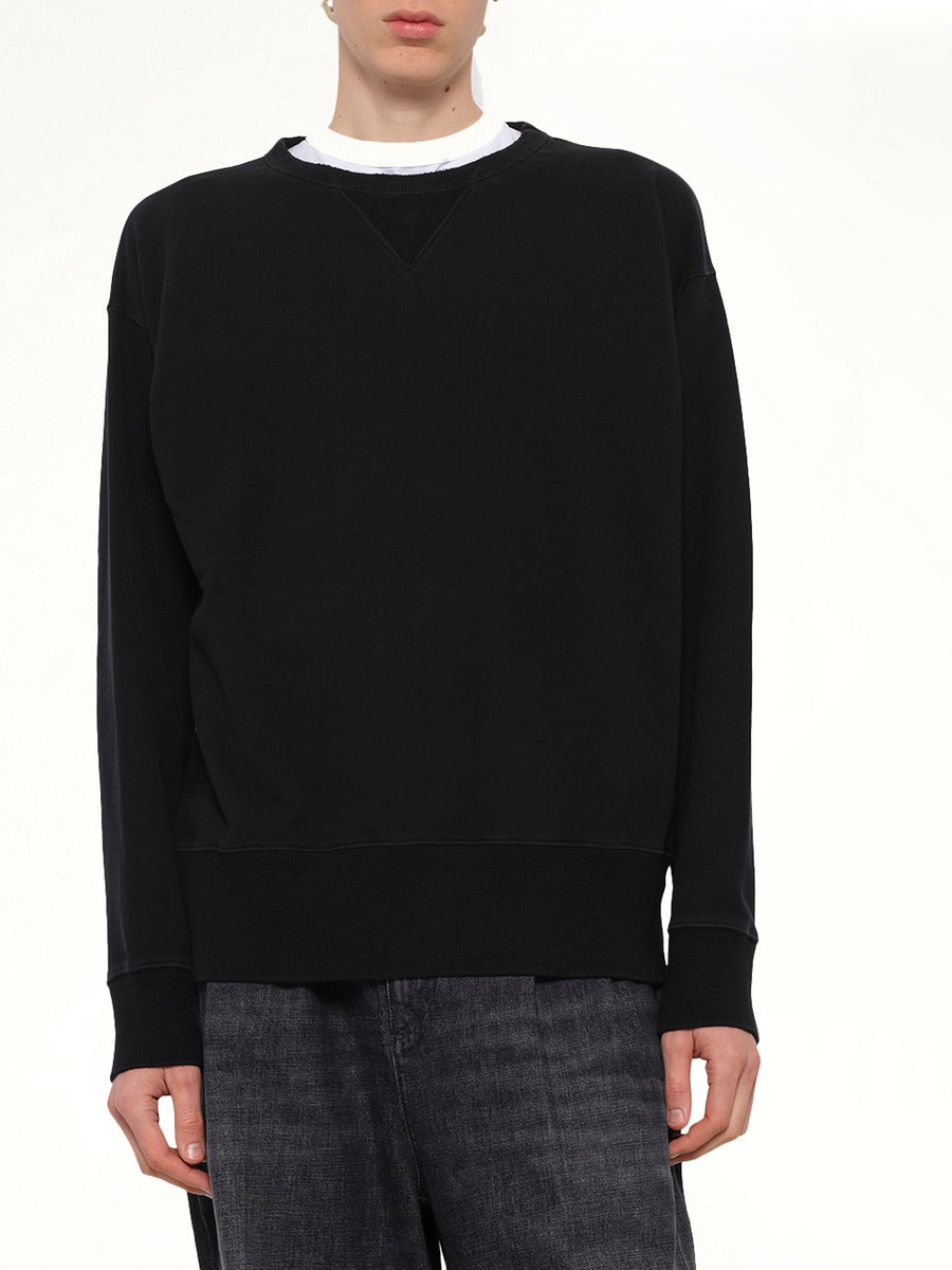 Cotton Fleece Sweatshirt in Black