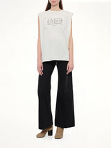 Cut Out Waistband Relaxed Fit Denim Jeans in Washed Black