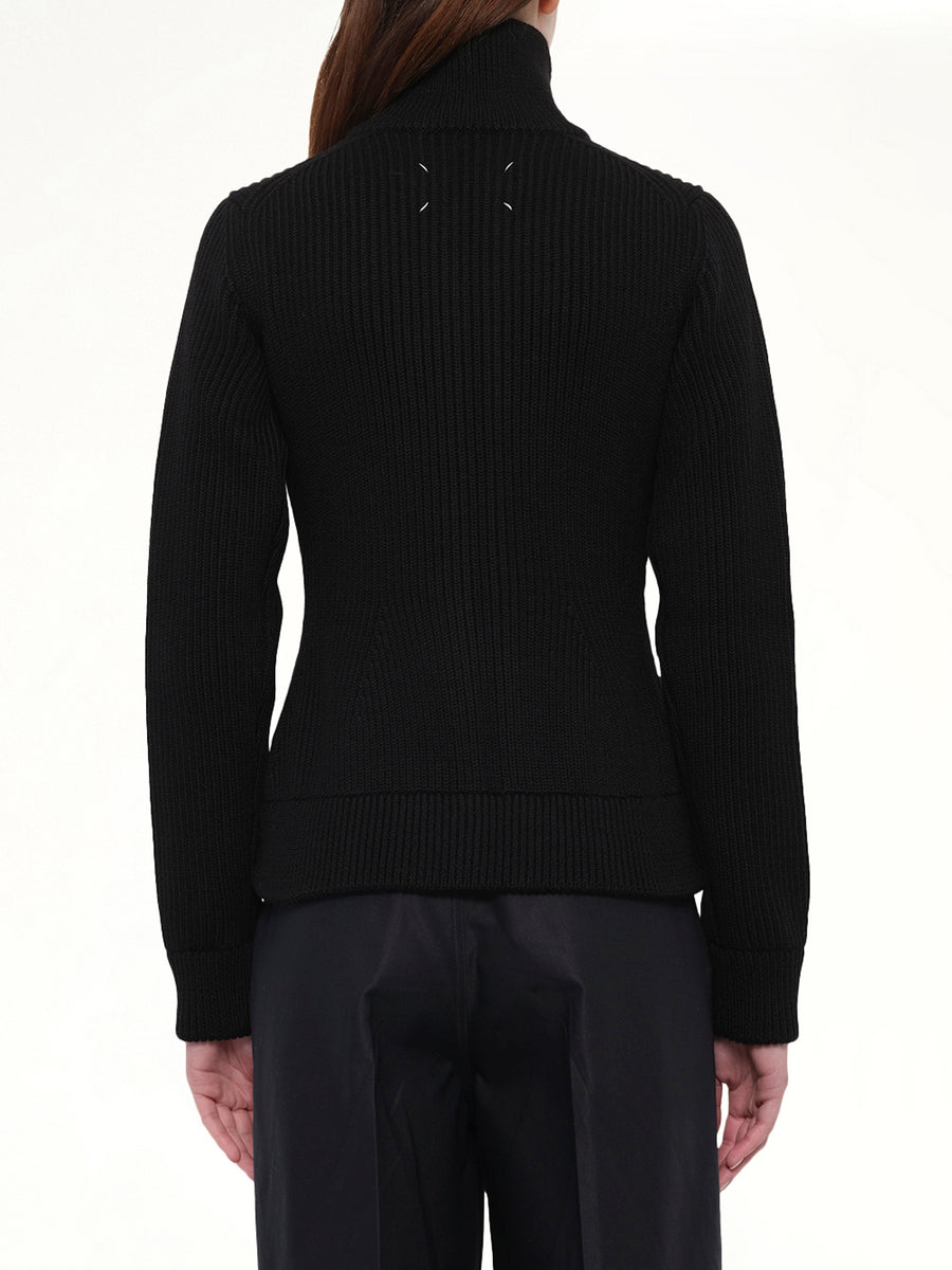 Gauge 5 Zip Cardigan in Black