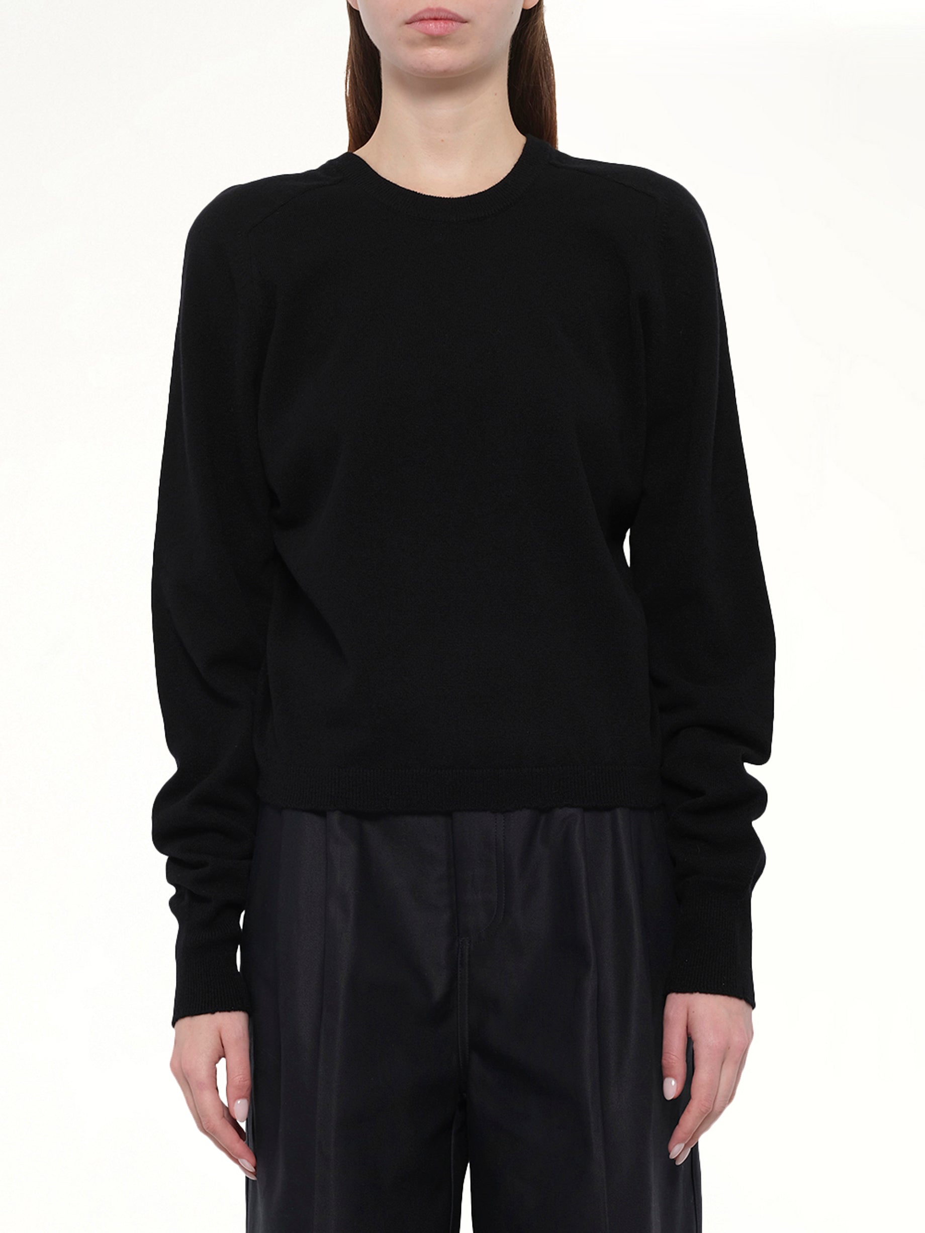 Gauge 14 Gathered Sweater in Black