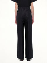 Cotton Palazzo Trouser in Black