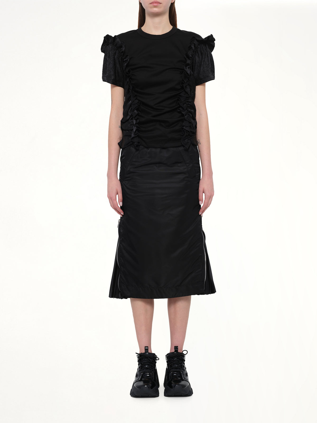Cotton Ponte T-Shirt in Black